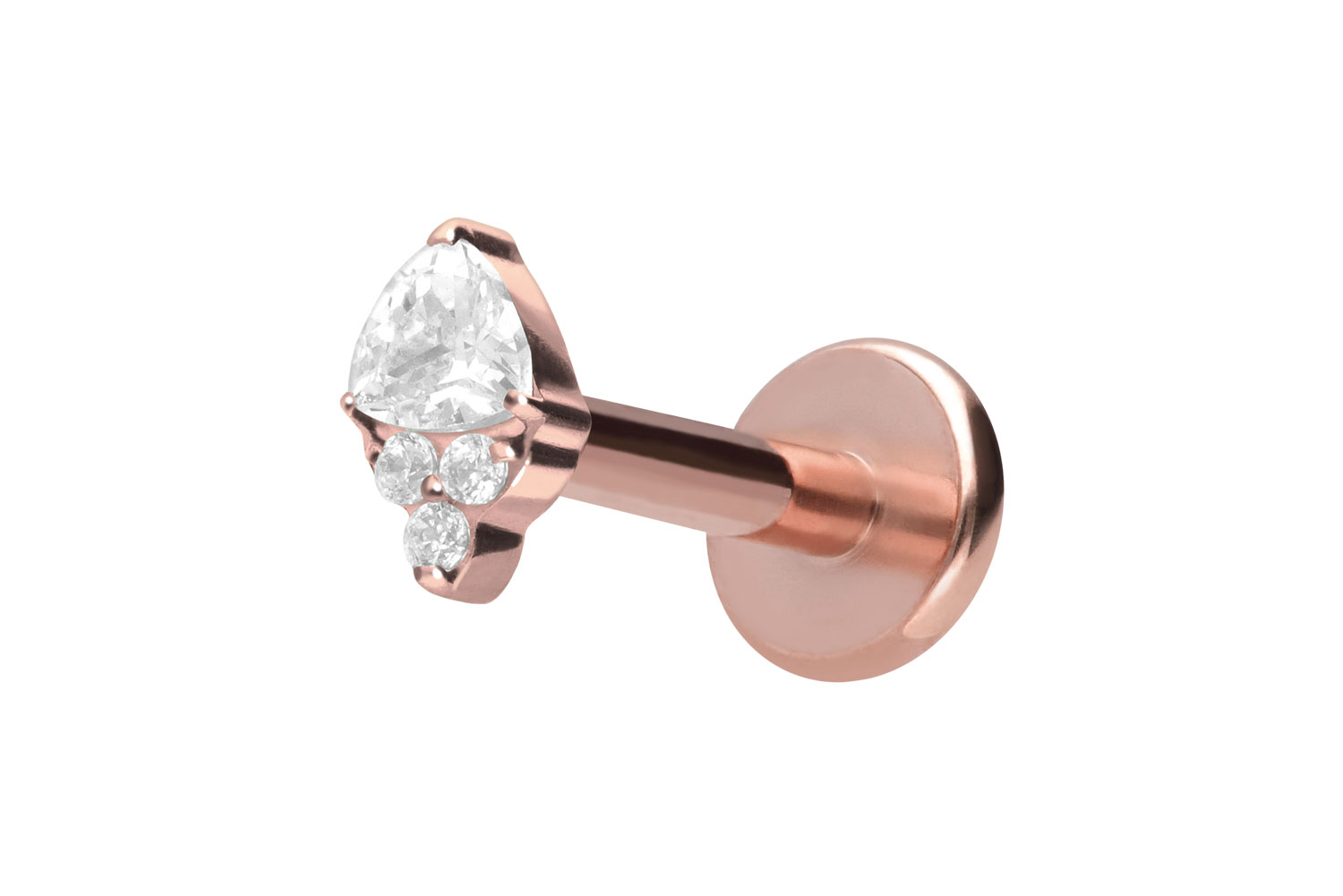 Titan Labret Piercing mit Push Fit EINGEFASSTE KRISTALLE